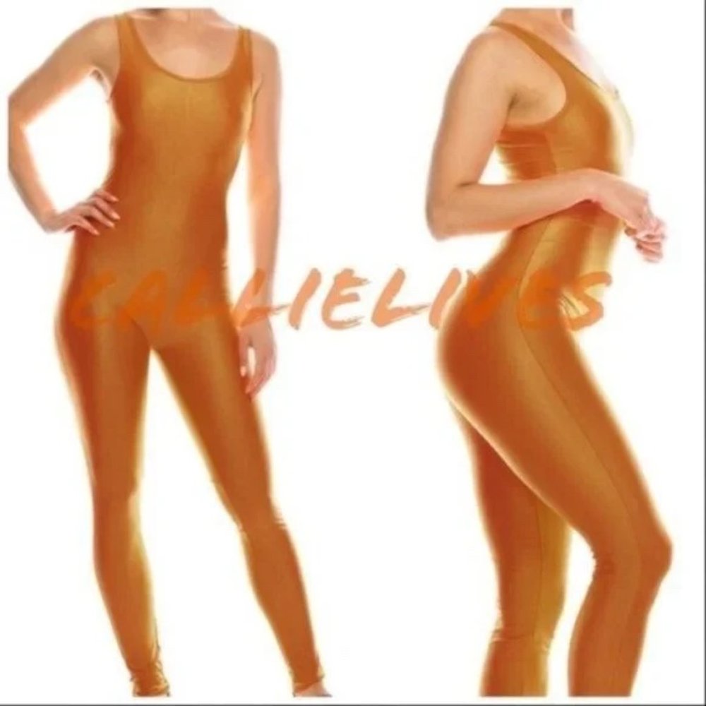Pumpkin Spice Autumn Blaze Orange 1pc Yoga Catsuit Bodysuit Unitard